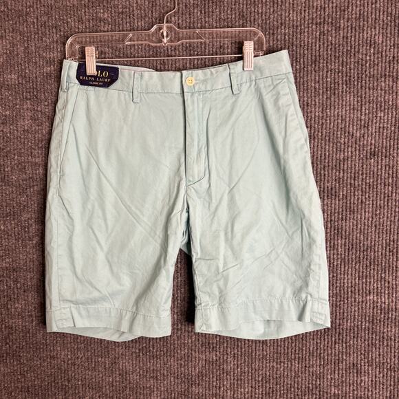 Polo Ralph Lauren Mens Chino Shorts Size 32 Blue Classic Fit Preppy Cotton Blend